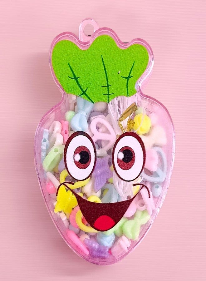 Tera13 TERA 13 ABS Beads for Kids Crafts Children's Jewelry Making Kit (2 pcs) DIY Bracelets Necklace Hairband and Rings Craft Kits Birthday for 4, 5, 6, 7-Year-Old Little Girls, Kanjak Gifts (Straw-Berry) - Image 4